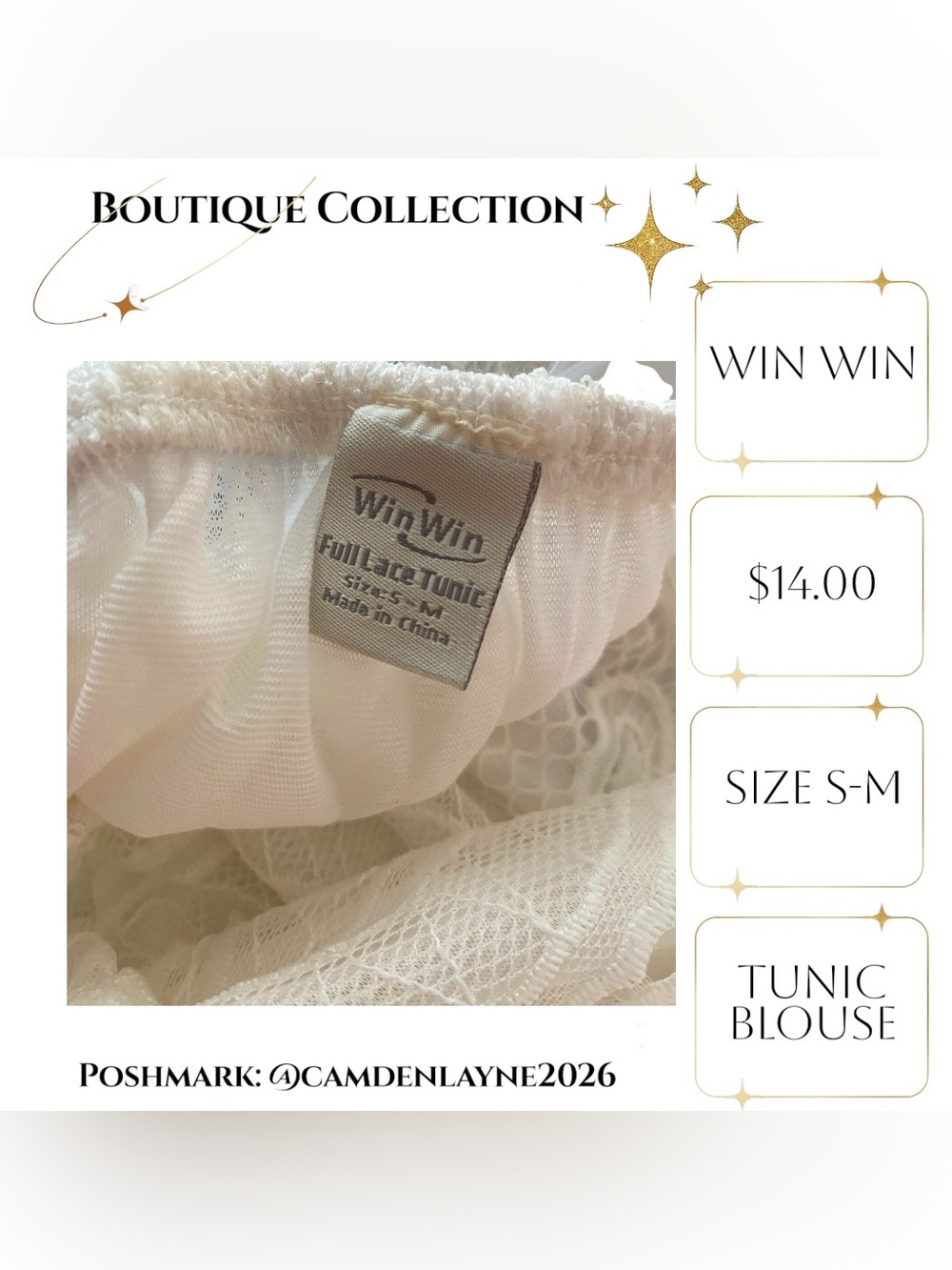 WinWin White Off-Shoulder Eyelet Tunic - Picture 9 of 9